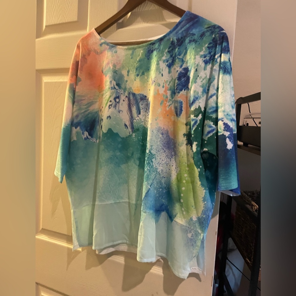 Chicos Colorful Abstract Women's Top-size 3